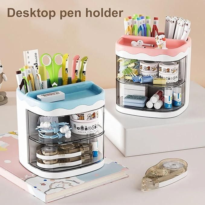 Multi-Functional Rotating Desk Organizer Pen Holder (Pack of 2)